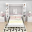 Grand lit escamotable en bois avec canapé-1015395989