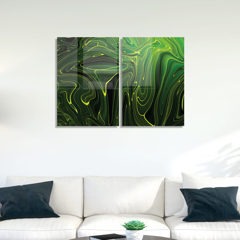 2 Piece No Frame Print on Glass, 30cm H x 45cm W x 0.4cm D