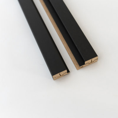 2 pièces de moulures latérales 94,5 po (pour panneaux de lattes en bois) - Noir mat