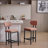 Upholstered Fabric Counter Height Barstool with Black Metal Legs for Dining Room/Kitchen Island/Bar-1883469826