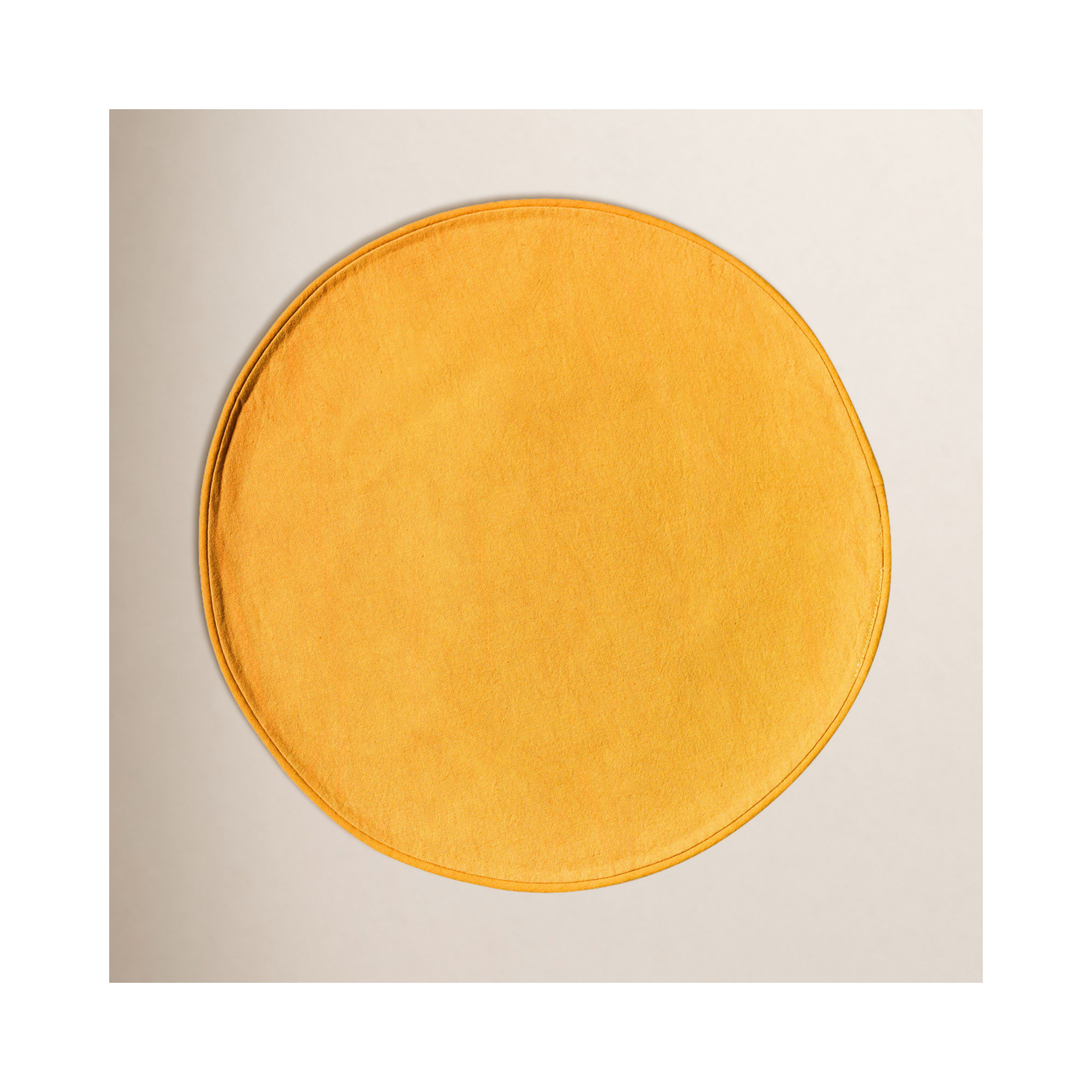 Blush And Pine Color Block Round Placemat Set Of 4, Brass