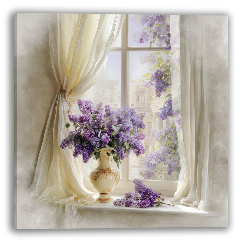 «Lilas Vase Serenity», art mural sur toile tendue, 30"W x 30"H x 1.5"D