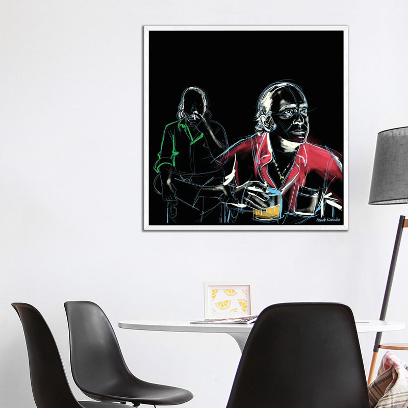 Man Drink 1 Piece Wall Art on Canvas, 93.98 cm H x 93.98 cm W x 4.445 cm D, White Floater Framed