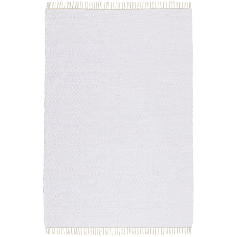 Coll Handwoven Cotton White Rug, Rectangle 160 x 230cm