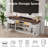 70" W Farmhouse Tv Stand For Tvs Up To 80", Large Media Console & Led Light And Charging Station, Modern Multimedia Storage Furniture With Cabinets, 2 Large Drawers & Adjustable Shelves, For Living Room, Bedroom