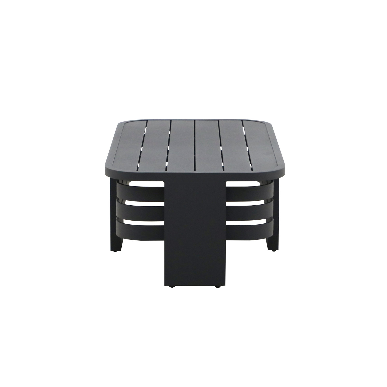Ari 24" Patio Table, Black, Aluminum
