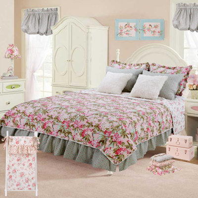 Tea Party Cotton 2 Piece Reversible Quilt Set