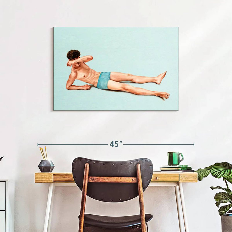Leisha Blue Beach Boy, 24" H x 36" W