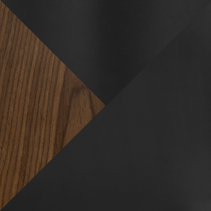 Tabouret de bar Arabelle, Noir, Noir / bois de noyer