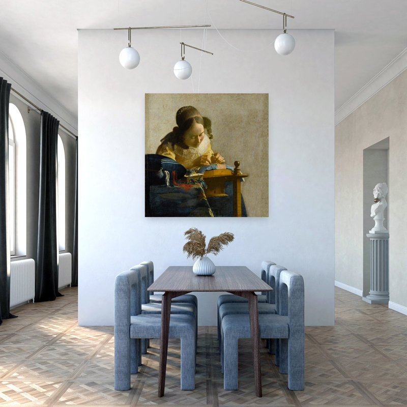 The Lacemaker Classic Contemporary Wall Art Print by Johannes Vermeer - Wrapped Canvas Print, 121.92cm H x 121.92cm W