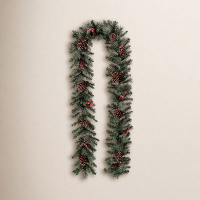 Soperton 9" Frosted Pre-Lit Christmas Garland