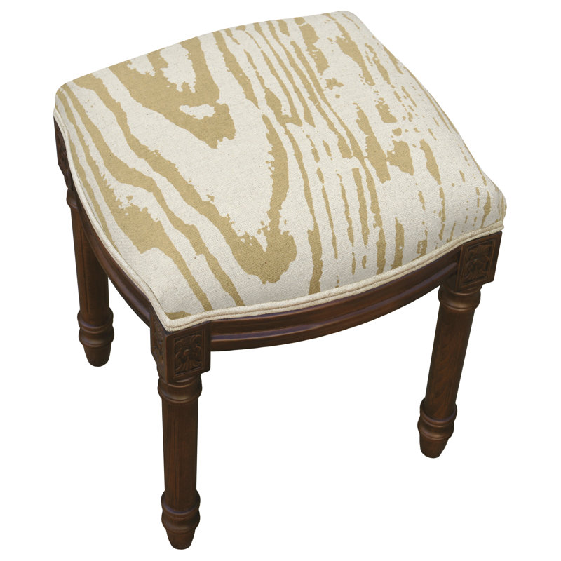 Finlayson Solid Wood Accent Stool, Wood Stain, Beige