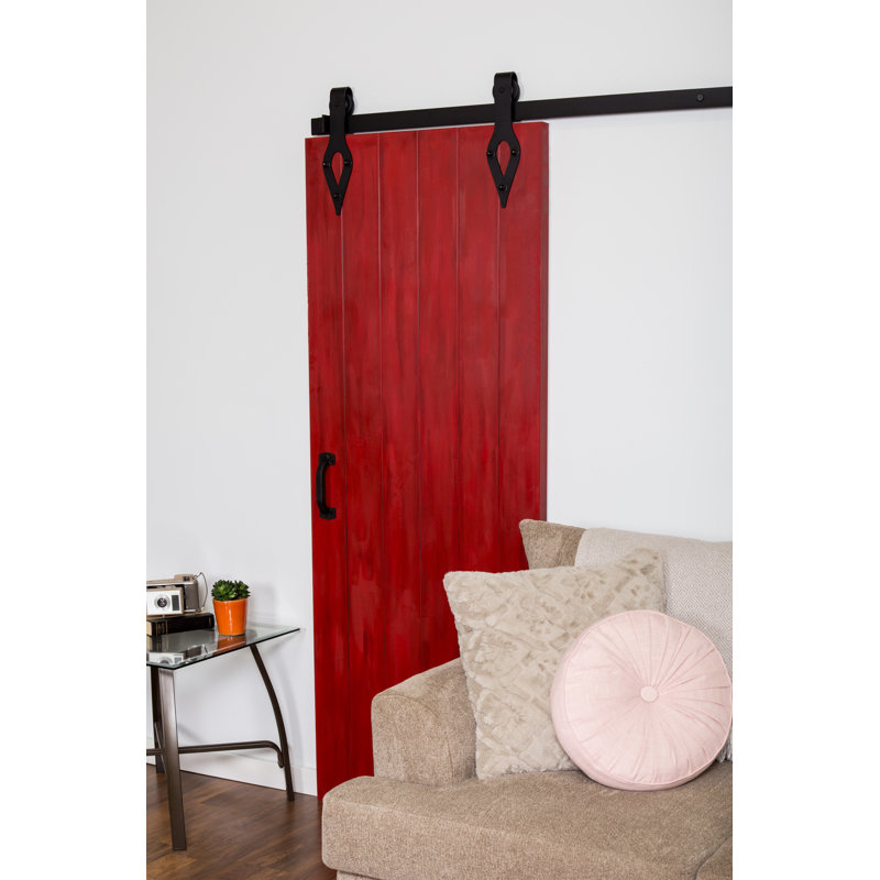 Ensemble de quincaillerie pour porte de grange standard standard Teardrop, 72 po, Noir