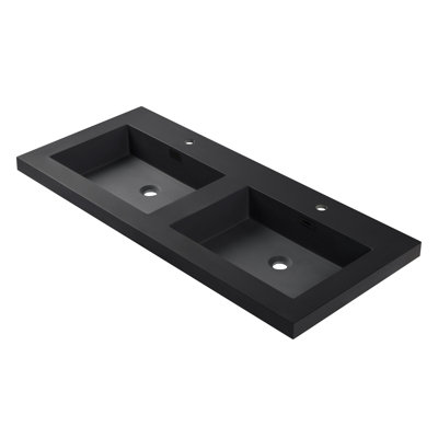 Dowell 49'' Rectangular Drop-In Double Bathroom Vanity Top with Sink and Overflow