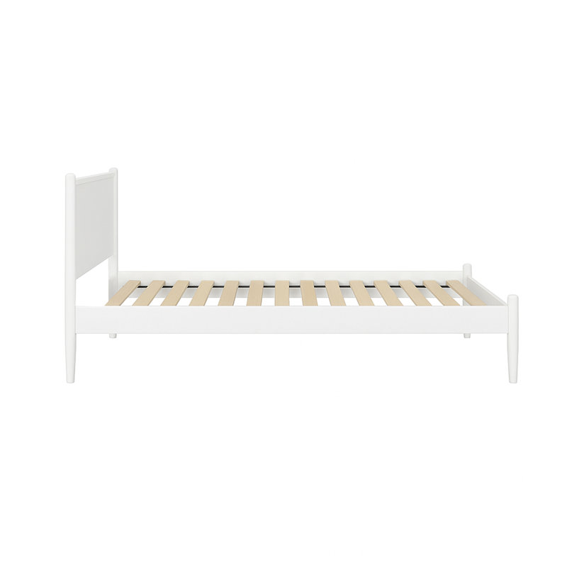 Lit plateforme Mid-Century, Simple, Blanc