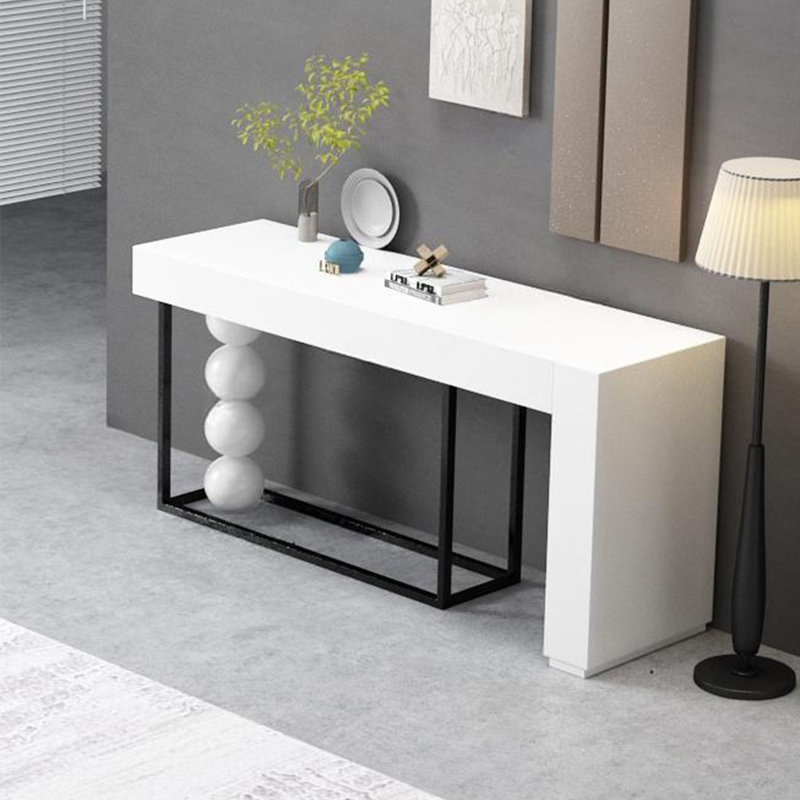 Console Modern Minimalist Art, H 35,43 po x l 62,99 po x P 15,75 po, Noir / blanc, Blanc