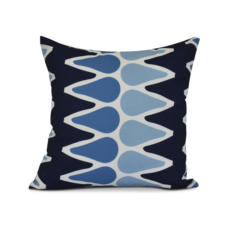 Coussin décoratif extérieur Elaine, H 20 po x l 20 po, Noir / bleu clair / aqua