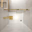 Porte de douche coulissante sans cadre l 44 à 48 po x H 76 po, verre trempé 5/16 po, or brossé