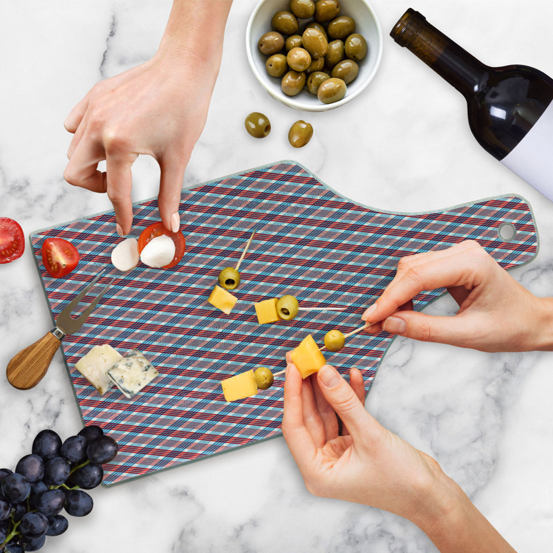 Planche à découper en verre trempé à carreaux Ambesonne