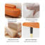 Repose-pieds scandinave avec dossier en cuir