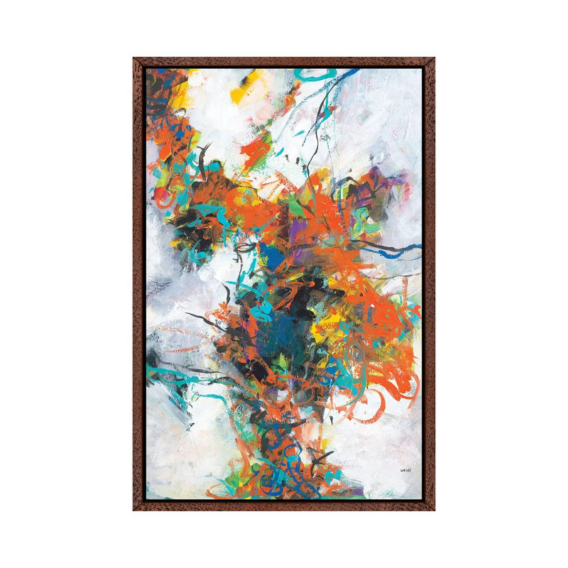 Fracture by Jan Weiss - Painting on Canvas, Classic Brown Wood Framed, 66.04cm H x 45.72cm W x 3.81cm D