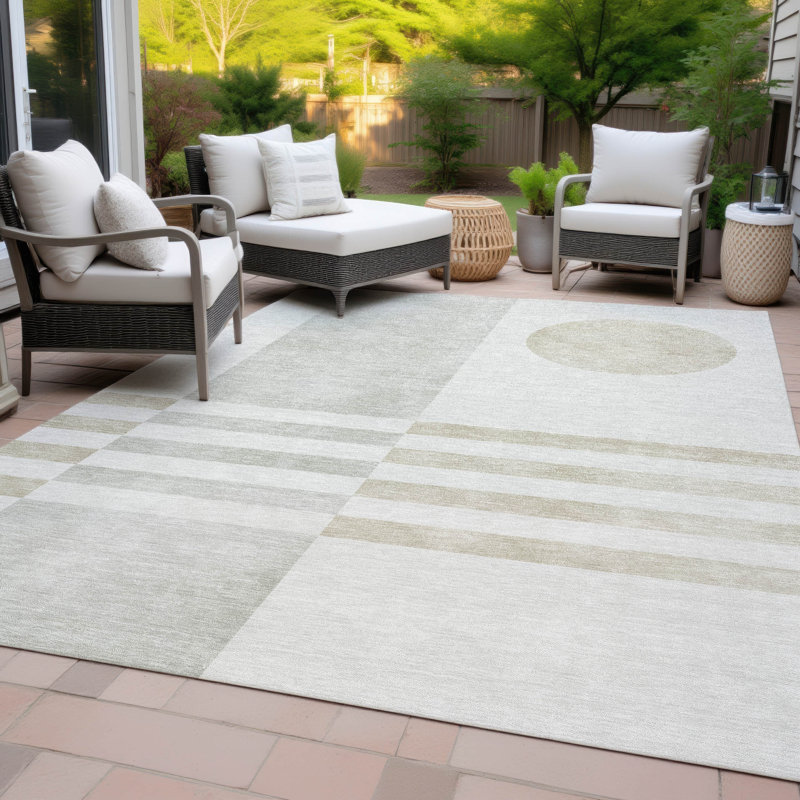 Machine Washable Indoor/Outdoor Amanda ACN2131 Geometric Rug, Rectangle 8' x 10'