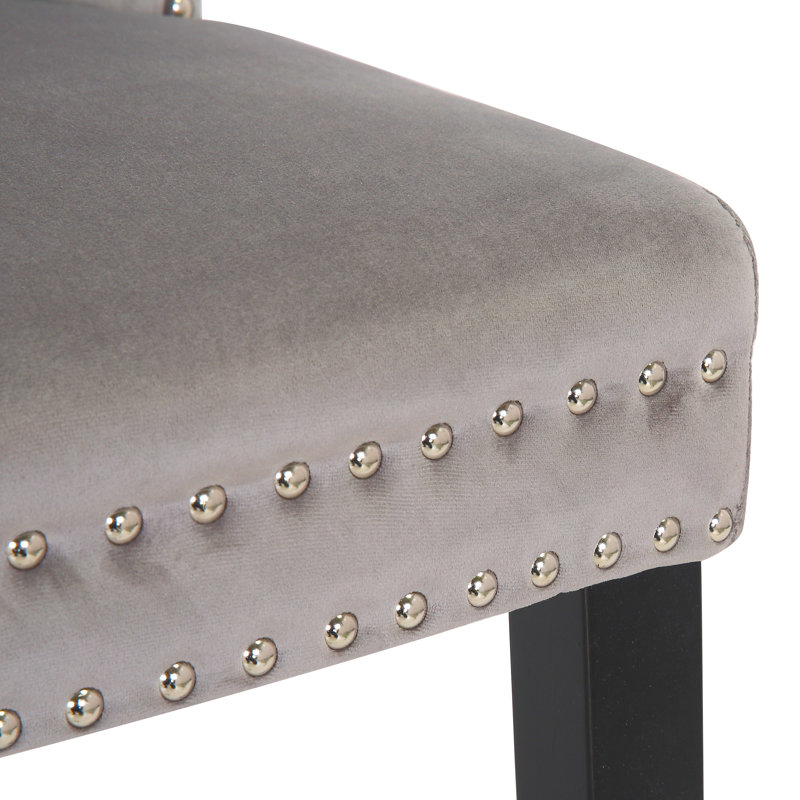 Kirsten 19.75'' H Tufted Velvet Upholstered Side Chair, Gray