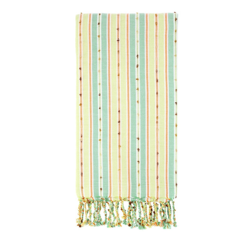 Turkish Cotton Ultra Light Beach Towel, Green Yellow