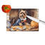 Border Terrier Fall Kitchen Pumpkins Glass Cutting Board Large