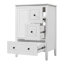 Meuble-lavabo de salle de bain avec lavabo, une armoire avec porte à fermeture douce, 3 tiroirs à fermeture douce, poignées en métal rétro, blanc-1886187649