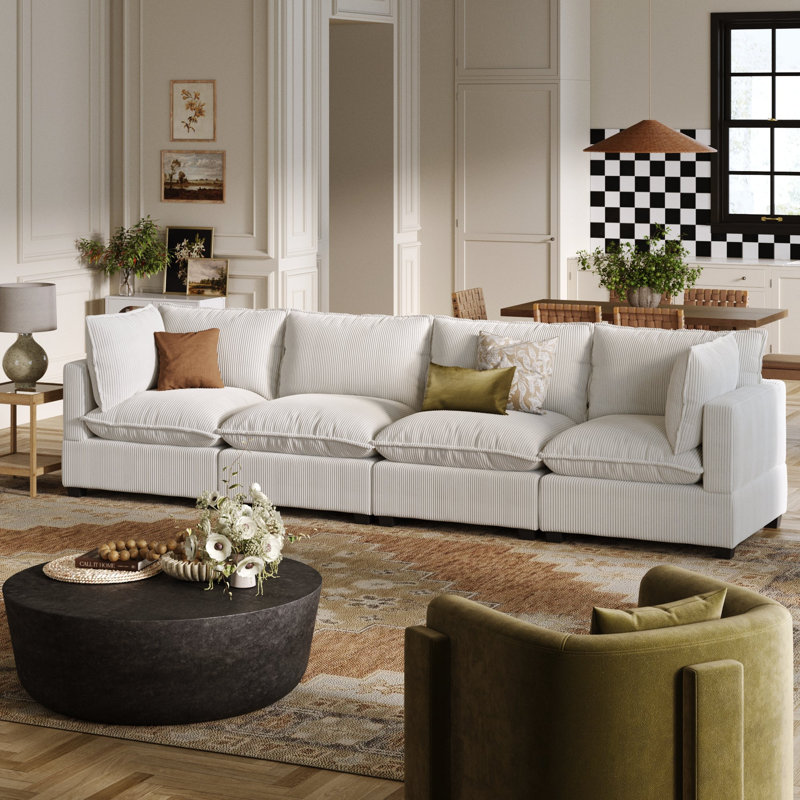 Canapé nuage moderne en tissu doux Somerdale, Blanc