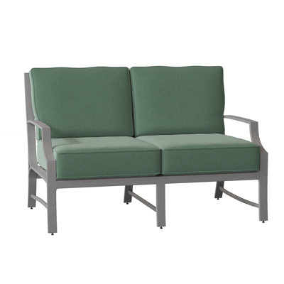 Seal Cove 51.75'' Wide Aluminum Loveseat with Cushions