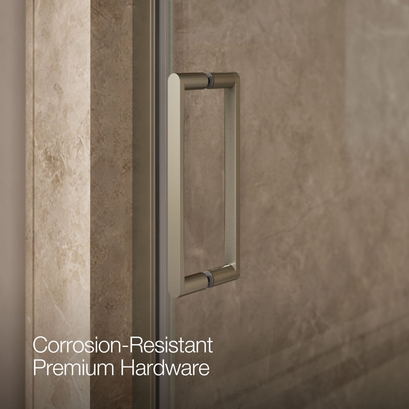 Composed 27-5/8-In28-3/8-In W X 71-1/2-In H Frameless Pivot Shower Door With 3/8-In Crystal Clear Glass And Back-To-Back Vertical Door Pulls