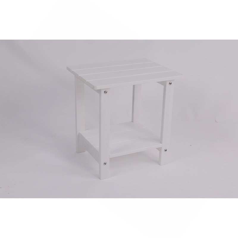 Table d'appoint avec 1 tablette, Blanc