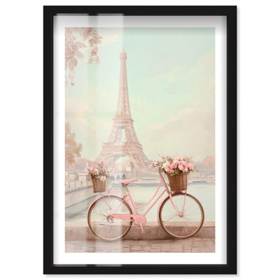 Peony Pedaler Shadowbox Print Glam Wall Decor by Notoriart, Black Frame, 11 x 16