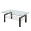 Table basse transparente en verre trempé, table basse avec rangement 2 couches, table centrale transparente