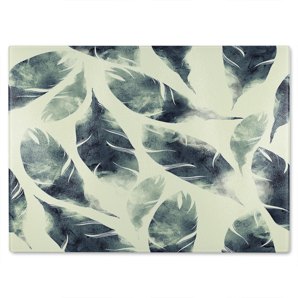 Feathers Fantastic Birds Glass Chopping Board