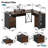 Daymen 63'' L Shaped Home Office Desk with 2 File &Storage Drawers, Corner Executive Desks with Monitor Stand and Open Compartments-399837375