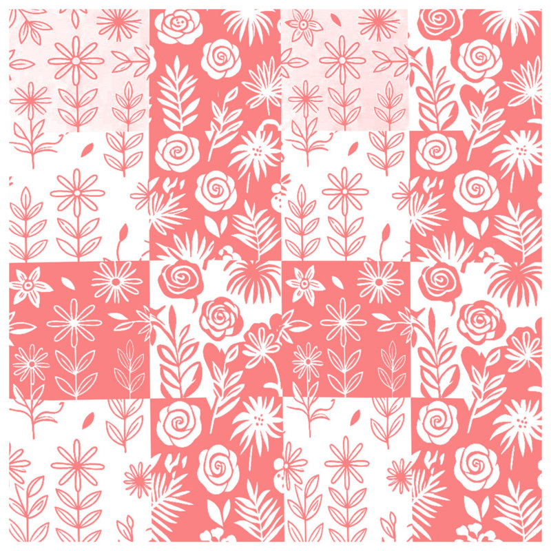 Floral Patchwork Pattern Duvet Covers, Twin