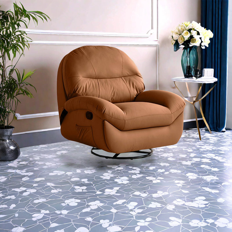 Fauteuil inclinable en similicuir Nahlen, Brun