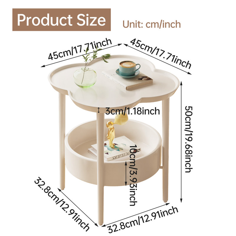 Floral-Shaped, Versatile for Living Room, Bedroom, Office - Easy Assembly Tray Table
