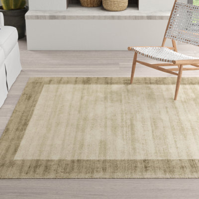 Desrosiers Shinny Bordered Smoke/Putty Area Rug