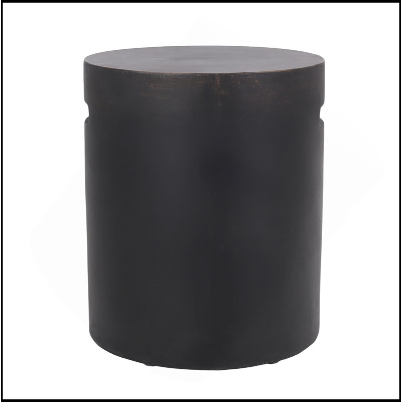 Table d'appoint d'extérieur en béton léger, finition cuivre, résistante aux intempéries et élégante pour un patio ou un balcon