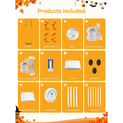 Décoration d'intérieur d'Halloween pour l'extérieur, 5,3 pi