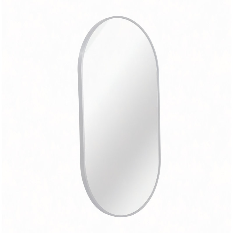20 X 28" Metal Oval  Mirror, 28" x 20", Silver