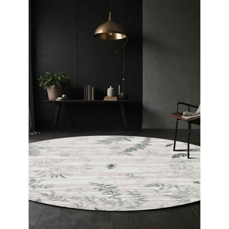 Machine Washable Gray Area Rug, Rectangle 5' x 8'