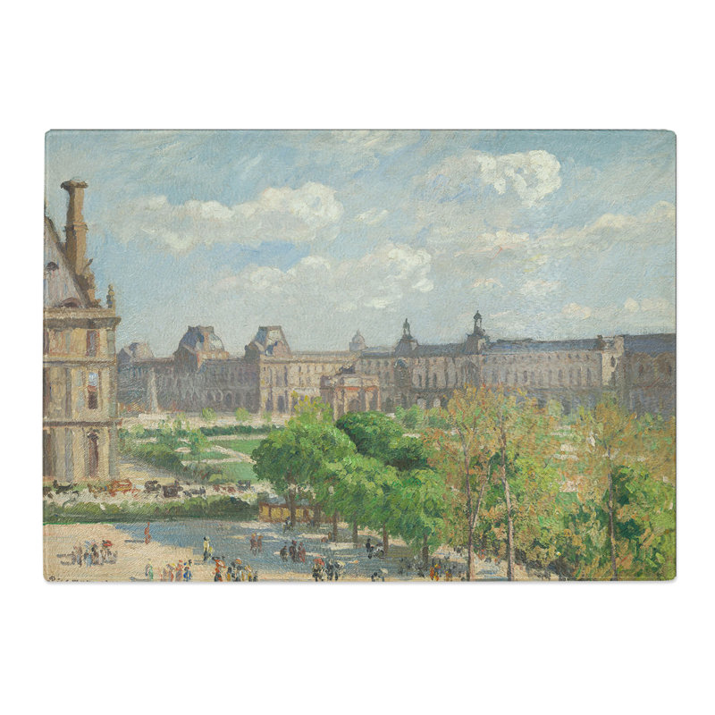 Place Du Carrousel in Paris by Camille Pissarro Chopping Board, 0.4cm H x 20cm W x 28.5cm L