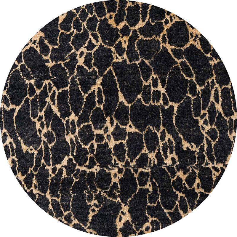 Tapis décoratif multicolore à motif abstrait, Rond 3 pi