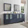 Karson 84'' Double Bathroom Vanity with Ceramic Top with Mirror