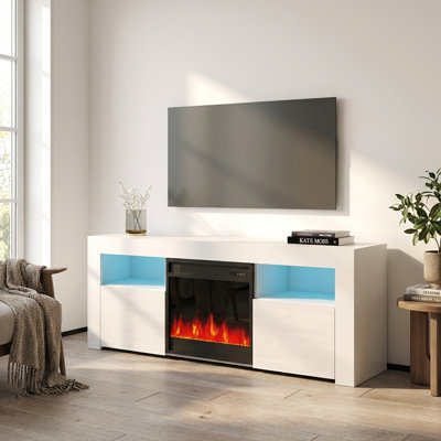 Howser TV Stand for TVs up to 65" with Electric Fireplace Included